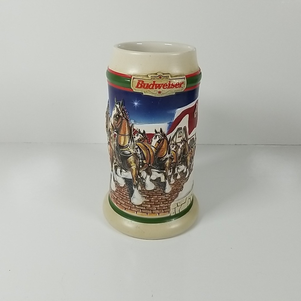 1998 Budweiser Holiday Stein Grant's Farm Holiday Ceramarte Brazil CS343